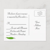 白と金ゴールドバロックRSVPポストカード インビテーションポストカード (裏面)