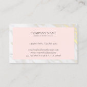 白と金ゴールドフェイクのピンク無地の色 名刺 (裏面)