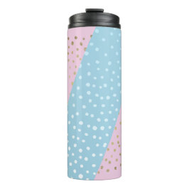 白と金ゴールドブロンズのドットパターン熱タンブラー タンブラー