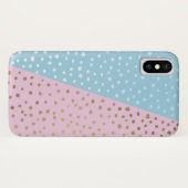 白と金ゴールドブロンズのドットパターンiPhone Xケース Case-Mate iPhoneケース (裏面(横))
