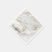 白と金ゴールドマーレド紙ナプキンス スタンダードカクテルナプキン (角)