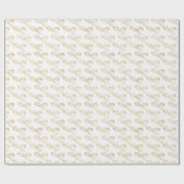 白と金ゴールドミスタントーグリッタークリスマス ラッピングペーパー (フラット)