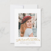 白と金ゴールドミレニアルスクリプト 招待状 (正面)