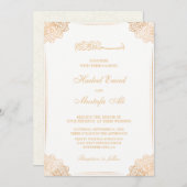 白と金ゴールドムスリム結婚式招待状 招待状 (正面/裏面)