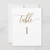 白と金ゴールドモダンのミニマリストのテーブル番号 (正面)