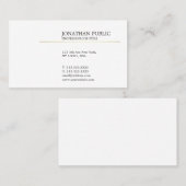 白と金ゴールドモダンの平エレガント野お洒落 名刺 (正面/裏面)