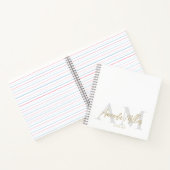 白と金ゴールドモノグモダンラムカスタムミニマリスト ノートブック (内部)