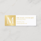 白と金ゴールドモノグラエレガントム スキニー名刺 (正面)