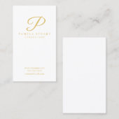 白と金ゴールドモノグラエレガントム 名刺 (正面/裏面)