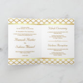 白と金ゴールドモロッコイスラム結婚教徒 招待状 (内部)