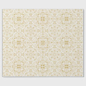 白と金ゴールドモロッコジオメトリックパターン ラッピングペーパー (フラット)