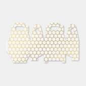 白と金ゴールド六角の幾何学模様 フェイバーボックス (折り畳みなし)