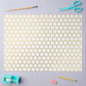 白と金ゴールド六角の幾何学模様 薄葉紙 (クラフト)