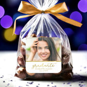 白と金ゴールド写真大学院卒業 スクエアシール