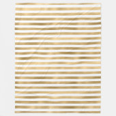 白と金ゴールド凍っていのストライプフリースブランケット フリースブランケット (正面)