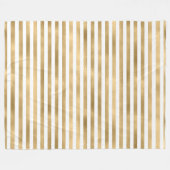 白と金ゴールド凍っていのストライプフリースブランケット フリースブランケット (正面(横))