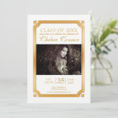 白と金ゴールド🎓卒業 招待状 (スタンド正面)