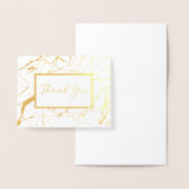 白と金ゴールド大理石ありがとうカードを畳んだ 箔カード (ディスプレー)