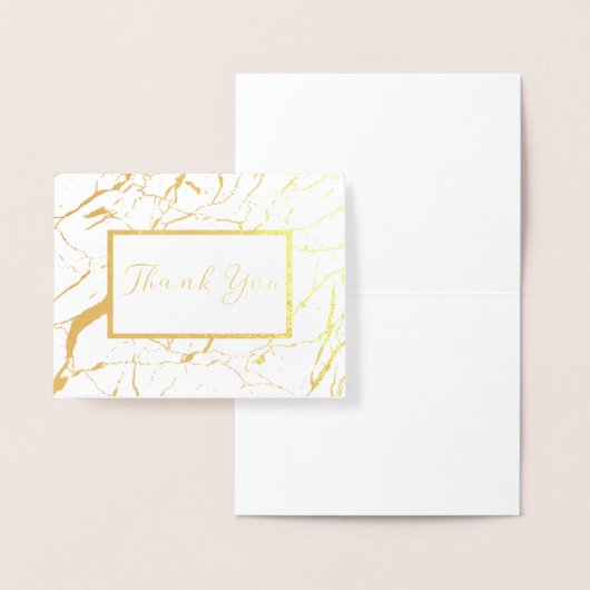白と金ゴールド大理石ありがとうカードを畳んだ 箔カード (ディスプレー)