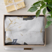 白と金ゴールド大理石の古い車、デコページ 薄葉紙 (ギフト)