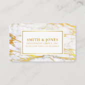 白と金ゴールド大理石プロフェッショナル名刺 名刺 (正面)