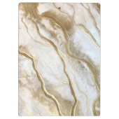 白と金ゴールド大理石モノグラム名パーソナライズされた クリップボード (裏面)