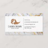 白と金ゴールド大理石美容師ヘアサロン 名刺 (正面)