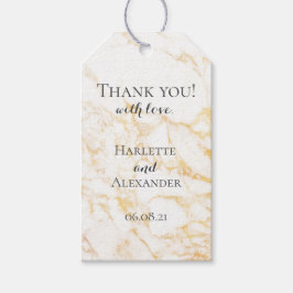 白と金ゴールド大理石 ギフトタグ