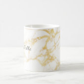 白と金ゴールド大理石 コーヒーマグカップ (中央)