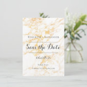 白と金ゴールド大理石 セーブザデート (スタンド正面)