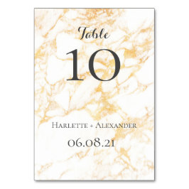 白と金ゴールド大理石 テーブルナンバー