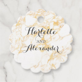 白と金ゴールド大理石 フェイバータグ