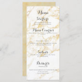 白と金ゴールド大理石 メニュー (正面/裏面)