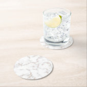 白と金ゴールド大理石 ラウンドペーパーコースター (インサイチュ)