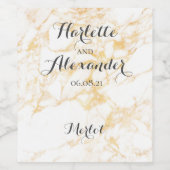 白と金ゴールド大理石 ワインラベル (シングルラベル)