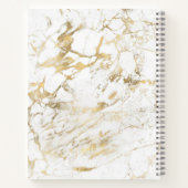 白と金ゴールド大理石、金ゴールドボックス/バンド名&モノグラム ノートブック (裏面)
