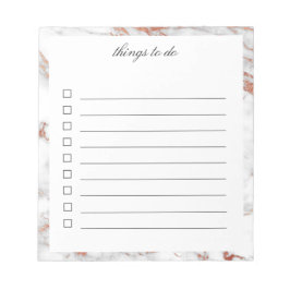 白と金ゴールド大理石To-Doメモ帳 ノートパッド