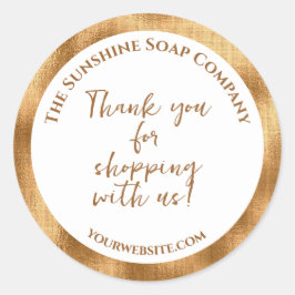 白と金ゴールド感謝していは我々とショッピング ラウンドシール