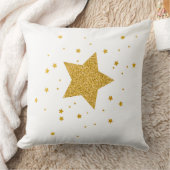 白と金ゴールド星空の夜 クッション (ブランケット)