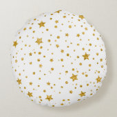 白と金ゴールド星空の夜 ラウンドクッション (裏面)