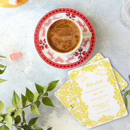 白と金ゴールド植物学フローラ30歳の誕生日 招待状