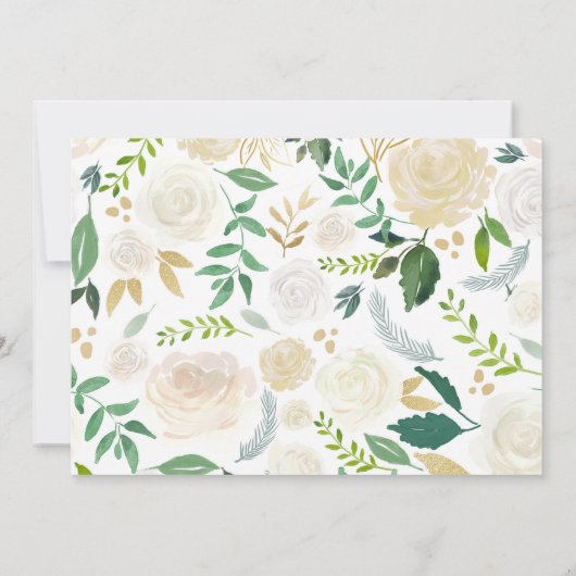 白と金ゴールド洗礼《キリスト教》洗礼式や命名式写真 招待状 (裏面)