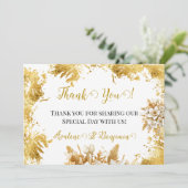 白と金ゴールド結婚のサンキューカード 招待状 (スタンド正面)