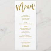 白と金ゴールド結婚のメニュパーソナライズされたー メニュー (正面)