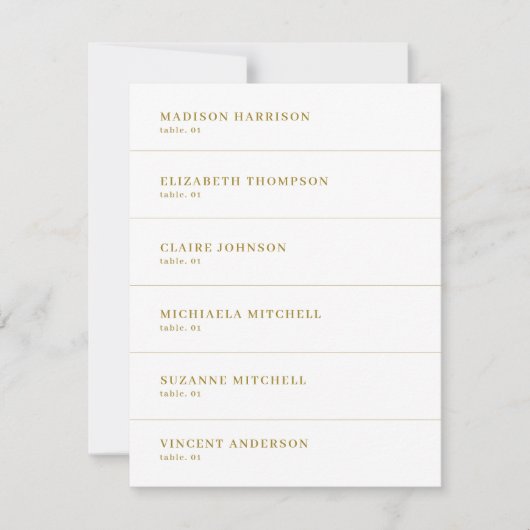 白と金ゴールド結婚の名刺 招待状 (正面)