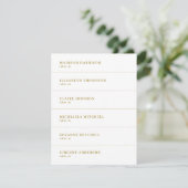 白と金ゴールド結婚の名刺 招待状 (スタンド正面)