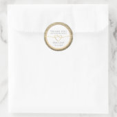 白と金ゴールド結婚の感謝 ラウンドシール