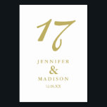 白と金ゴールド結婚の表カード テーブルナンバー<br><div class="desc">結婚の</div>