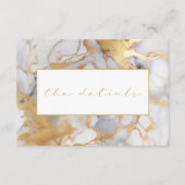 白と金ゴールド結婚の詳細 エンクロージャーカード (正面)