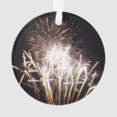 白と金ゴールド花火I愛国的お祝い オーナメント (裏面)